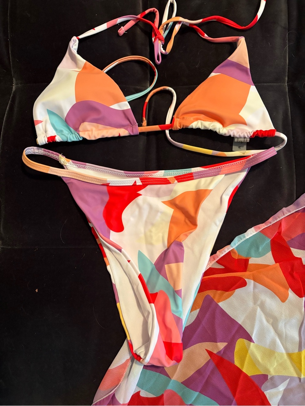 Colorful Abstract Print bikini with cover up